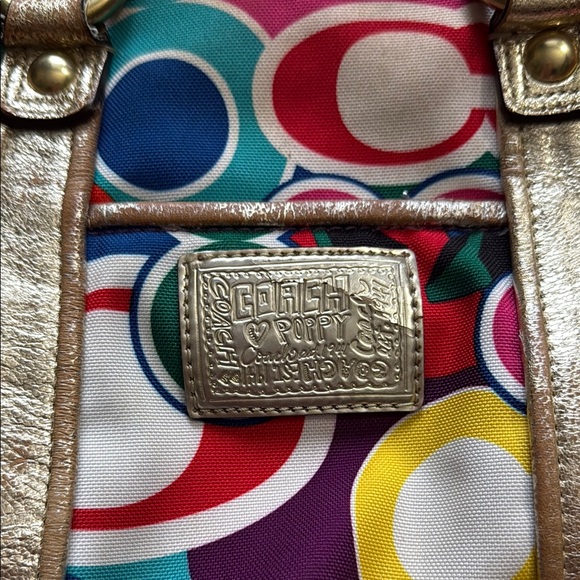Coach Multicolor Poppy Collection Signature C Pattern Purse - Picture 2 of 15